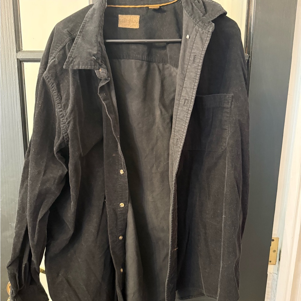 Men's Black Corduroy Shacket XXL button down shirt